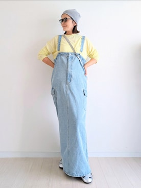 「notch.（ノッチ）の【 notch. by yui 】スラブシアーオーバートップス（Tシャツ/カットソー）」を使った、𝕪𝕦𝕚さん（レディース・155cm）の夏コーディネート