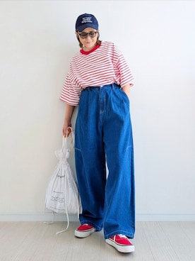 「VANS(バンズ)のアイテム」を使った、𝕪𝕦𝕚さん(レディース・155cm)の春コーディネート