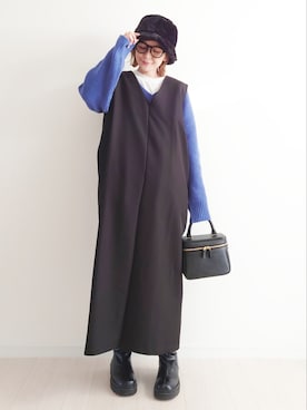 「アイテム（ワンピース/ドレス）」を使った、𝕪𝕦𝕚さん（レディース・155cm・40代）の冬コーディネート