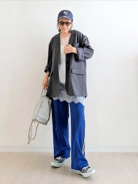 「アイテム（スウェットパンツ）」を使った、𝕪𝕦𝕚さん（レディース・155cm）の春コーディネート