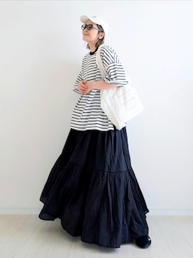 「CORNERS（コーナーズ）のアイテム」を使った、𝕪𝕦𝕚さん（レディース・155cm）の春コーディネート