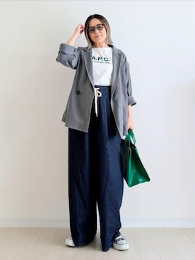 「アイテム（スーツセット）」を使った、𝕪𝕦𝕚さん（レディース・155cm）の春コーディネート