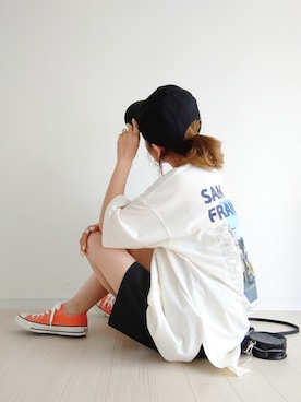 「アイテム（ピアス（両耳用））」を使った、𝕪𝕦𝕚さん（レディース・155cm・40代）の夏コーディネート