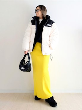 「FIRST DOWN（ファーストダウン）のアイテム」を使った、𝕪𝕦𝕚さん（レディース・155cm）の冬コーディネート