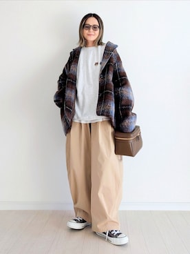 「notch.（ノッチ）のアイテム」を使った、𝕪𝕦𝕚さん（レディース・155cm）の冬コーディネート