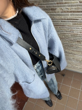 「JEANASIS（ジーナシス）のアイテム（ステンカラーコート）」を使った、mamena♪さん（レディース・163cm）の冬コーディネート