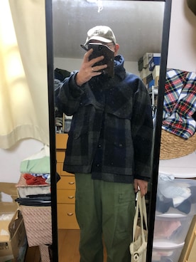 「FILSON（フィルソン）のアイテム（ジャケット/アウター）」を使った、massanさん（メンズ・188cm）の冬コーディネート