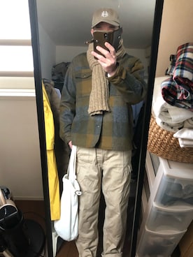 「FILSON（フィルソン）のアイテム（ジャケット/アウター）」を使った、massanさん（メンズ・188cm）の冬コーディネート