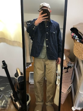 「POST O'ALLS（ポストオーバーオールズ）のアイテム（ジャケット/アウター）」を使った、massanさん（メンズ・188cm）の春コーディネート