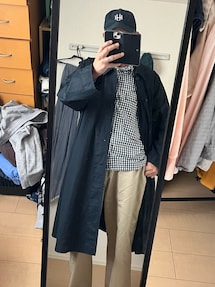 PORTER CLASSICのステンカラーコートを使った人気ファッション