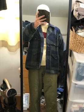 「FILSON（フィルソン）のアイテム（ジャケット/アウター）」を使った、massanさん（メンズ・188cm）の冬コーディネート