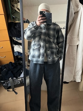 「FILSON（フィルソン）のアイテム（ジャケット/アウター）」を使った、massanさん（メンズ・188cm）の冬コーディネート