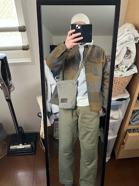「FILSON（フィルソン）のアイテム（ジャケット/アウター）」を使った、massanさん（メンズ・188cm）の冬コーディネート
