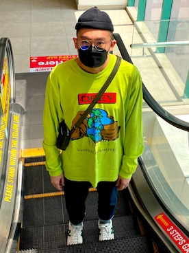 「OBEY」｜Chan CheeHongさん（メンズ・180cm）の冬コーディネート