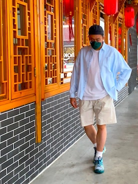 「AGAINST（アゲインスト）のアイテム」を使った、Chan CheeHongさん（メンズ・180cm）の夏コーディネート