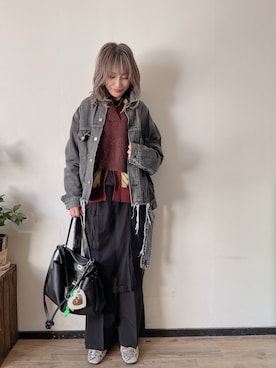「アイテム（財布/小物）」を使った、saraさん（レディース・156cm）の冬コーディネート