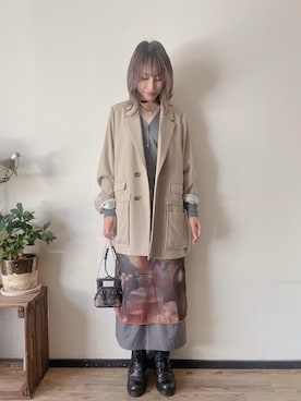 「アイテム（アクセサリー）」を使った、saraさん（レディース・156cm）の秋コーディネート