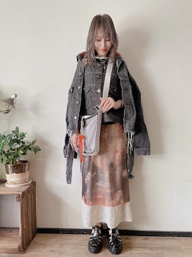 「no brand（ノーブランド）のアイテム」を使った、saraさん（レディース・156cm）の秋コーディネート