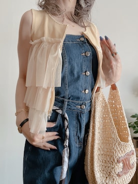 「CELINE（セリーヌ）のアイテム」を使った、saraさん（レディース・156cm）の夏コーディネート