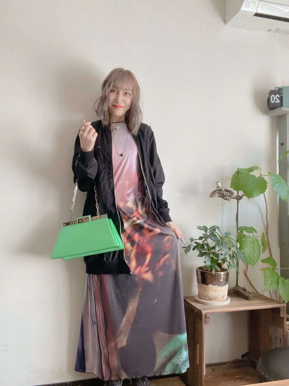 美品　完売品　MUKASA/ムカサ　フォトプリントジャージードレス MUKASA（ムカサ）の「【MUKASA/ムカサ】フォトプリント