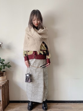 「Needles（ニードルス）のアイテム」を使った、saraさん（レディース・156cm）の冬コーディネート