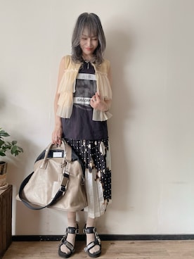 「MM6 Maison Margiela（ｴﾑｴﾑｼｯｸｽ ﾒｿﾞﾝ ﾏﾙｼﾞｪﾗ）のアイテム」を使った、saraさん（レディース・156cm）の夏コーディネート