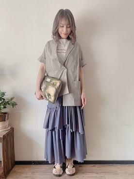 「アイテム（ジャケット/アウター）」を使った、saraさん（レディース・156cm）の秋コーディネート