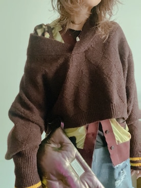 「アイテム（クラッチバッグ）」を使った、saraさん（レディース・156cm）の秋コーディネート