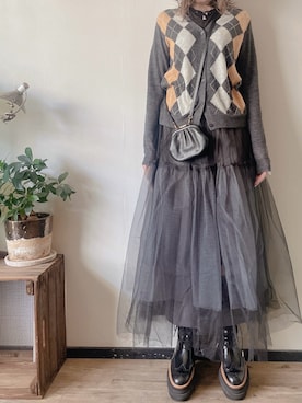 「シアートップス」｜「アイテム（その他アウター）」を使った、saraさん（レディース・156cm）の秋コーディネート