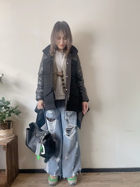 「アイテム（キーホルダー）」を使った、saraさん（レディース・156cm）の冬コーディネート