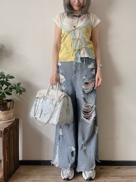 「DISCOAT（ディスコート）のアイテム」を使った、saraさん（レディース・156cm）の夏コーディネート