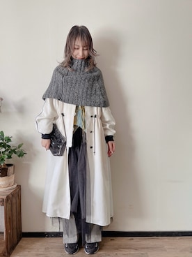 「アイテム（クラッチバッグ）」を使った、saraさん（レディース・156cm）の秋コーディネート