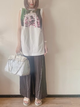 「DRIES VAN NOTEN（ドリスヴァンノッテン）のアイテム（トップス）」を使った、saraさん（レディース・156cm）の夏コーディネート