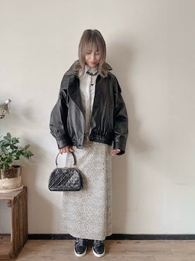 「アイテム（Tシャツ/カットソー）」を使った、saraさん（レディース・156cm）の冬コーディネート