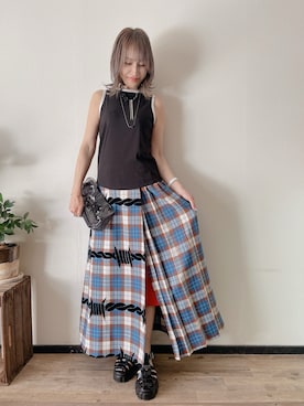 「アイテム（クラッチバッグ）」を使った、saraさん（レディース・156cm）の夏コーディネート