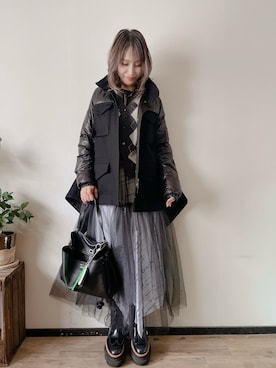 「Sacai（サカイ）のアイテム」を使った、saraさん（レディース・156cm）の冬コーディネート