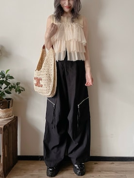 「PRADA（プラダ）のアイテム」を使った、saraさん（レディース・156cm）の夏コーディネート