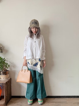 「HERMES（エルメス）のアイテム」を使った、saraさん（レディース・156cm）の秋コーディネート