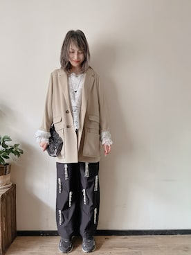 「yae（ヤエ）のアイテム」を使った、saraさん（レディース・156cm）の春コーディネート