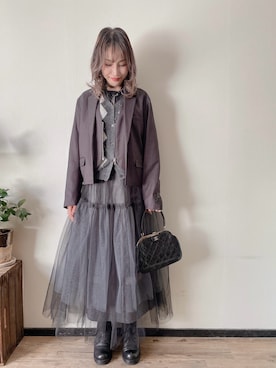 「アイテム（その他アウター）」を使った、saraさん（レディース・156cm）の秋コーディネート