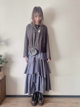 「ZARA（ザラ）のアイテム（カーディガン/ボレロ）」を使った、saraさん（レディース・156cm）の秋コーディネート