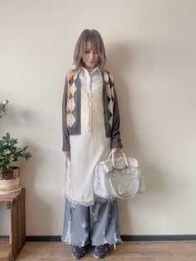 「キャミソールワンピース」｜saraさん（レディース・156cm）の秋コーディネート