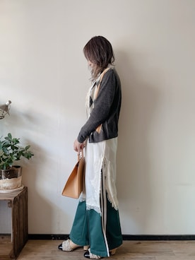 「HERMES（エルメス）のアイテム（バッグ）」を使った、saraさん（レディース・156cm）の冬コーディネート