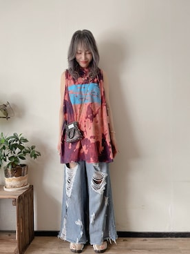 「PRANK PROJECT（プランクプロジェクト）のアイテム」を使った、saraさん（レディース・156cm）の夏コーディネート