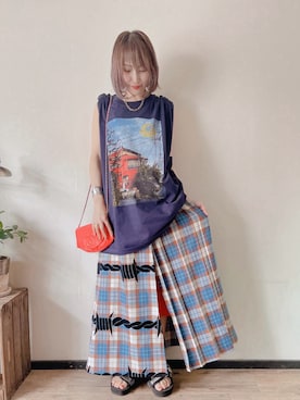 「アイテム（バングル/リストバンド）」を使った、saraさん（レディース・156cm）の春コーディネート