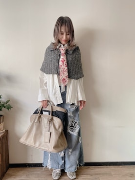 「アイテム（スリッポン）」を使った、saraさん（レディース・156cm）の秋コーディネート