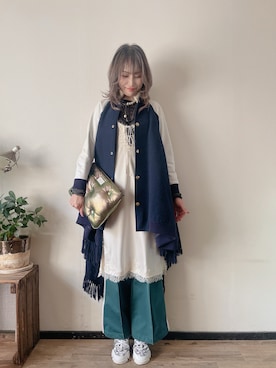 「UNDERCOVER（アンダーカバー）のアイテム」を使った、saraさん（レディース・156cm）の冬コーディネート