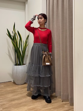 土屋莉央さん(レディース・151cm)の秋コーディネート