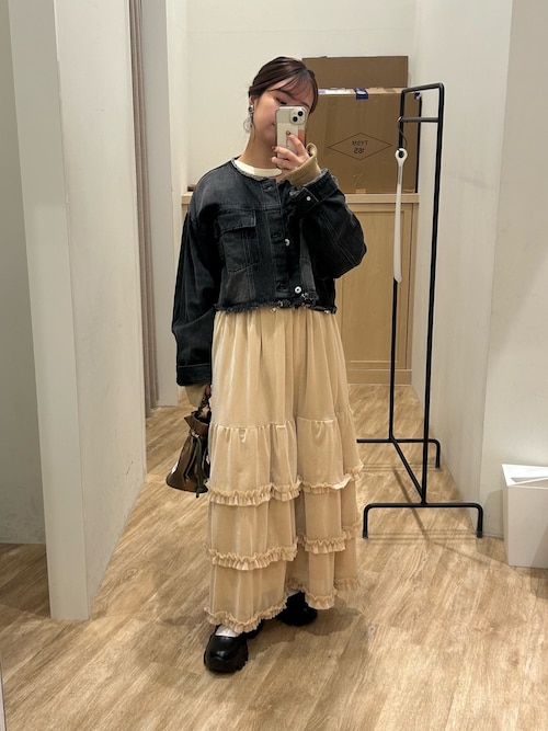 セール】【WEB限定】ベロアチュールティアードスカート（スカート