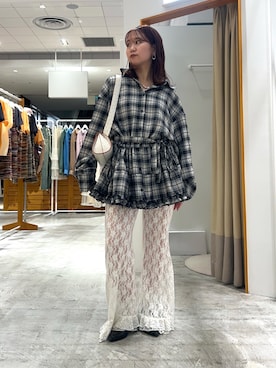 「CIAOPANIC（チャオパニック）のアイテム」を使った、土屋莉央さん（レディース・151cm）の夏コーディネート
